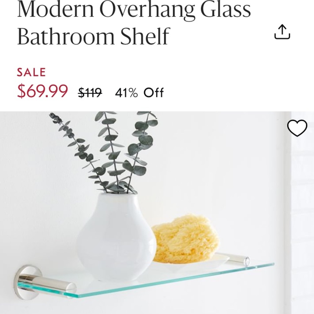 Circa Modern Glass Bathroom Shelf